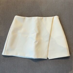 Zara White Mini Skort Skirt